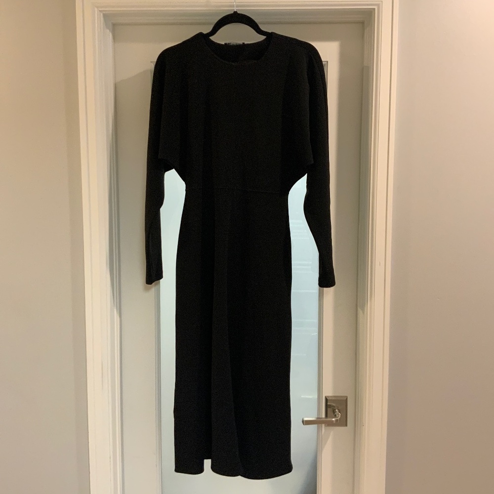 Zara Black Long Sleeve Dolman Sheath Dress
